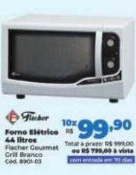 Forno elétrico 44 litros fischer gourmet grill branco