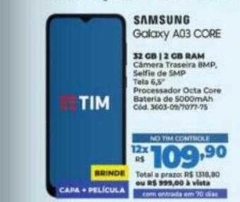 Lojas Becker Samsung galaxy a03 core 32 gb 2 gb ram oferta