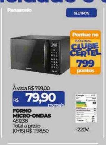 Lojas Certel Forno micro-ondas oferta