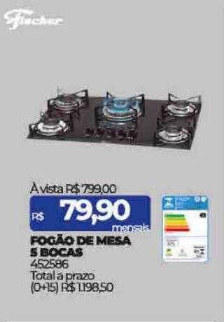 Lojas Certel Fogão de mesa 5 bocas oferta
