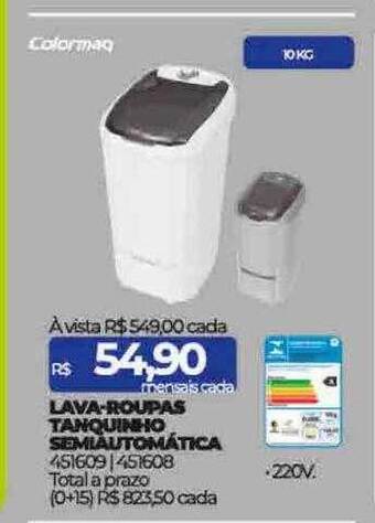 Lojas Certel Lava-roupas tanquinho semiautomática oferta