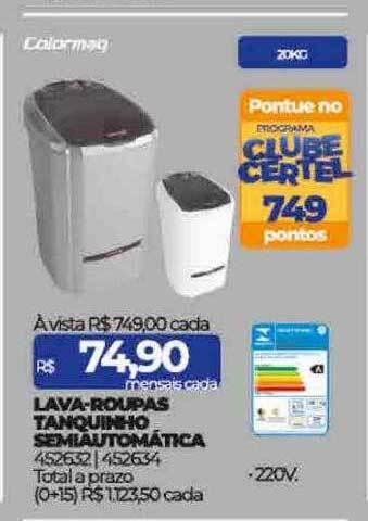 Lojas Certel Lava-roupas tanquinho semiautomática oferta