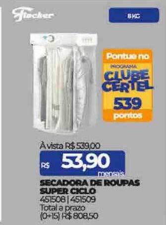 Secadora de roupas super ciclo