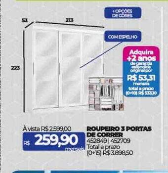 Lojas Certel Roupeiro 3 portas de correr oferta