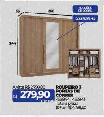 Lojas Certel Roupeiro 3 portas de correr oferta