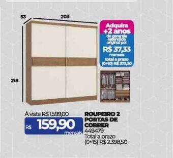 Lojas Certel Roupeiro 2 portas de correr oferta