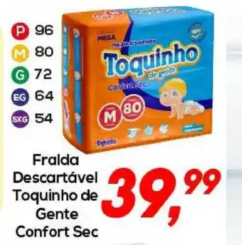 Semar Supermercado Fralda Descartável Toquinho De Gente Confort Sec oferta