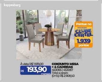 Lojas Certel Conjunto mesa + 4 cadeiras oferta