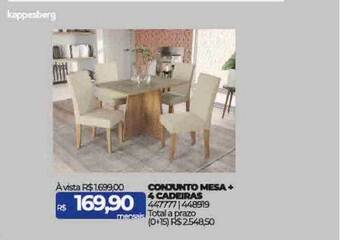 Lojas Certel Conjunto mesa + 4 cadeiras oferta