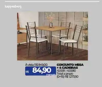 Lojas Certel Conjunto mesa + 4 cadeiras 451591-451590 oferta