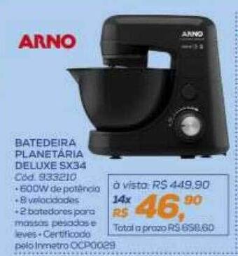 Lojas Colombo Batedeira planetária deluxe sx34 arno oferta