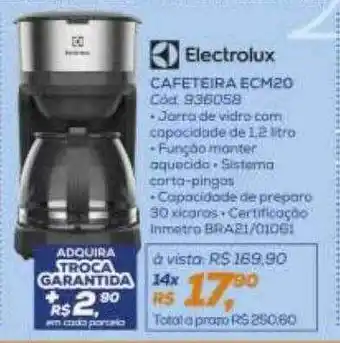 Lojas Colombo Cafeteira ecm20 electrolux oferta