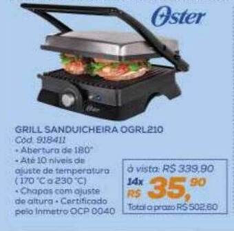 Lojas Colombo Grill sanduicheira ogrl210 oster oferta