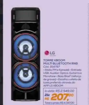 Lojas Colombo Lg torre xboom multi bluetooth rn9 oferta