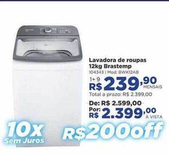 Lojas Solar Lavadora de roupas brastemp oferta
