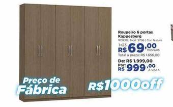 Lojas Solar Roupeiro 6 portas kappesberg oferta