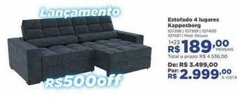 Lojas Solar Estofado 4 lugares kappesberg oferta