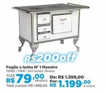 Lojas Solar Fogão a lenha n°1 maestro oferta
