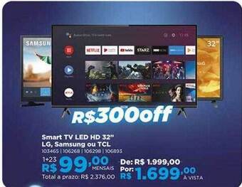 Lojas Solar Smart tv led hd 32 oferta