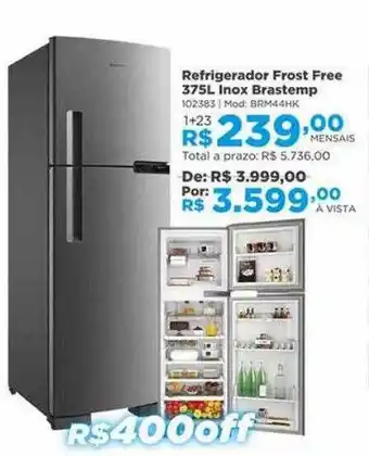 Lojas Solar Refrigerador frost free inox brastemp oferta