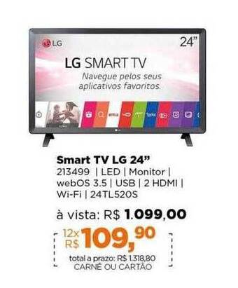 Lojas TaQi Smart tv lg 24 oferta