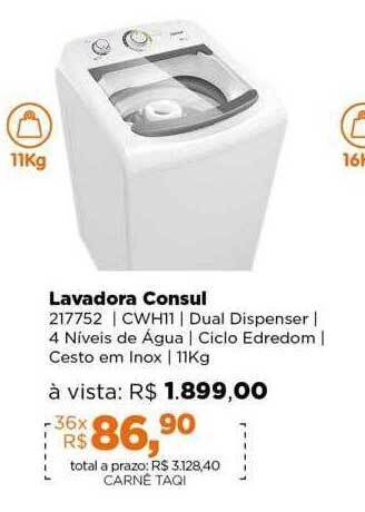 Lojas TaQi Lavadora consul oferta