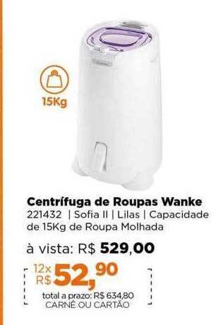 Lojas TaQi Centrifuga de roupas wanke oferta