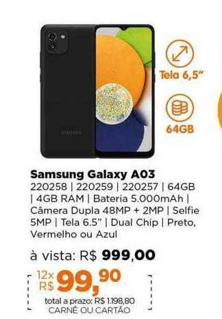 Lojas TaQi Samsung galaxy ao3 oferta