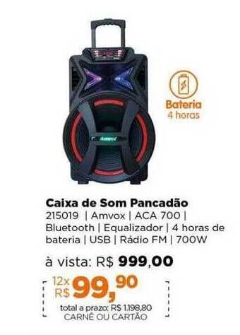 Lojas TaQi Caixa de som pancadão oferta