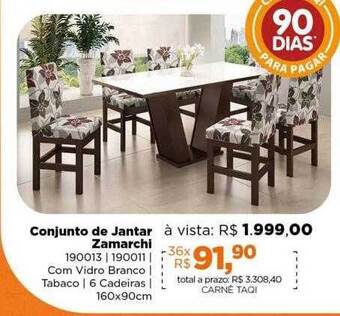 Lojas TaQi Conjunto de jantar zamarchi oferta