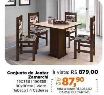 Lojas TaQi Conjunto de jantar zamarchi oferta