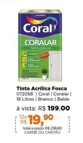 Lojas TaQi Tinta acrílica fosca oferta