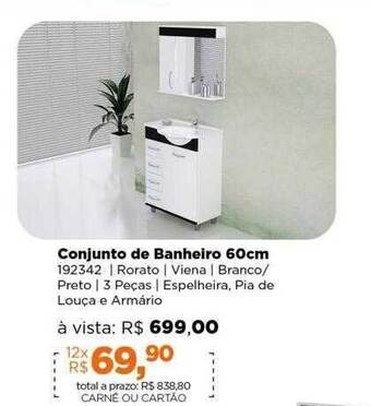 Lojas TaQi Conjunto de banheiro 60cm oferta