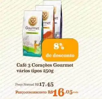 Mercadinhos São Luiz Café 3 corações gourmet varios tipos 8% de desconto oferta