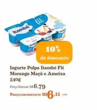 Mercadinhos São Luiz Iogurte polpa itambé fit morango maçã e ameixa 10% de desconto oferta
