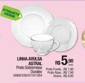 Linha avulsa astral prato sobremesa duralex