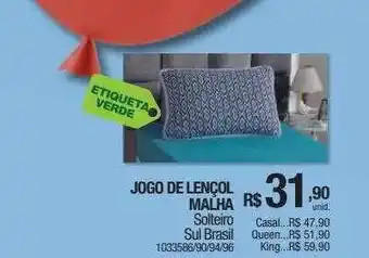 Milium Jogo de lençol malha solteiro sul brasil oferta