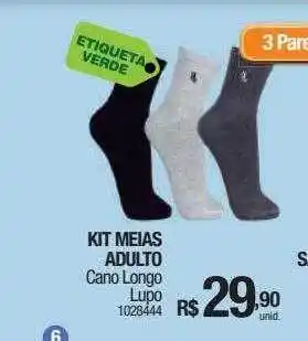 Milium Kit meias adulto cano longo lupo oferta