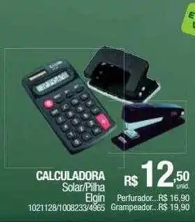 Calculadora solar-pilha