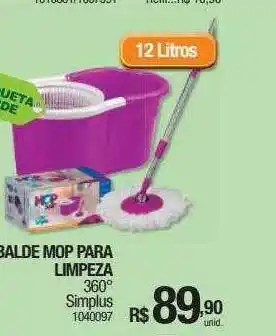 Balde mop para limpeza 360° simplus
