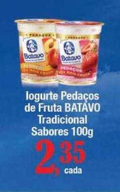 Supermercados Unidos Iogurte pedaços de fruta batavo tradicional sabores oferta