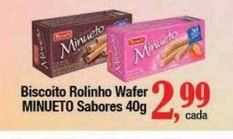 Supermercados Unidos Biscoito rolinho wafer minueto sabores oferta