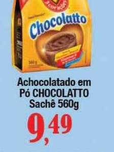 Supermercados Unidos Achocolatado em pó chocolatto sachê oferta