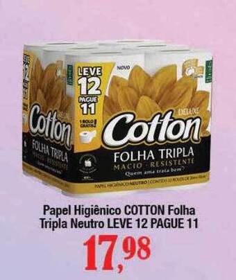 Supermercados Unidos Papel higiênico cotton folha tripla neutro oferta