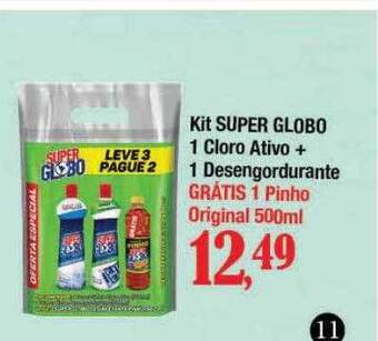 Supermercados Unidos Kit super globo 1 cloro ativo + 1 desengordurante oferta