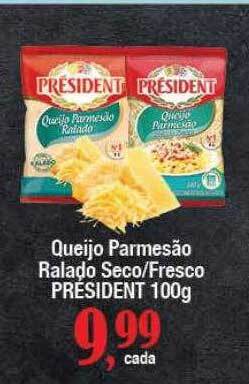 Supermercados Unidos Queijo parmesão ralado seco-fresco président oferta