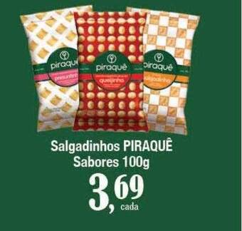 Supermercados Unidos Salgadinhos piraquê sabores oferta