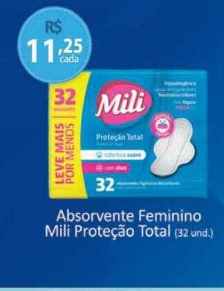 Tchê Farmácias Absorvente feminino mili proteção total oferta