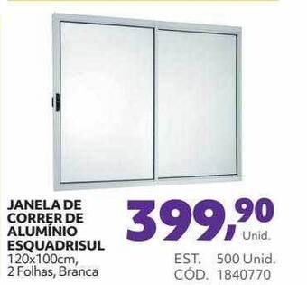 Janela de correr de alumínio esquadrisul