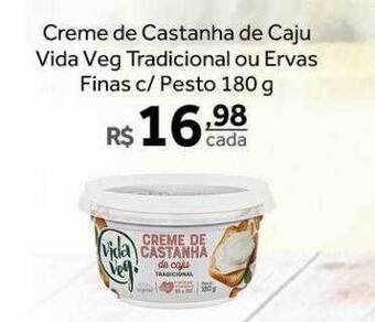 Verdemar Supermercado Creme de castanha de caju vida veg tradicional ou ervas finas c pesto oferta